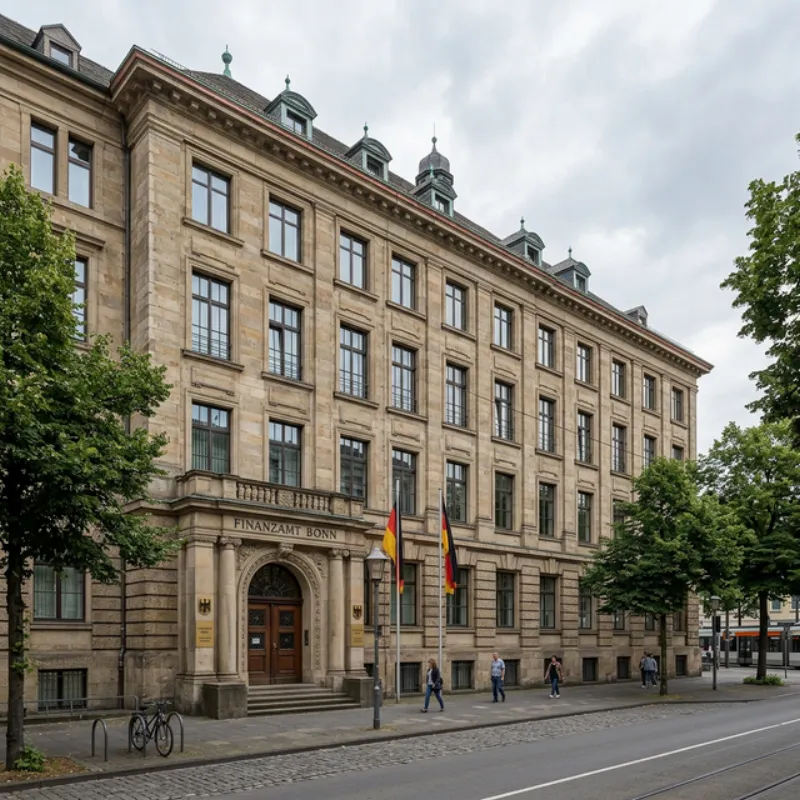 Deutsches Finanzamt-Gebäude von außen