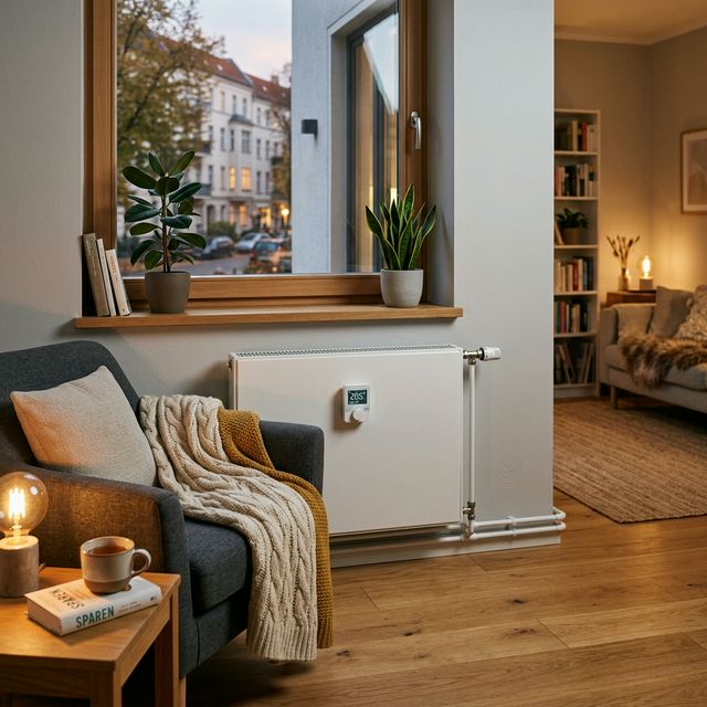 Besorgte Mieterin prüft eine hohe Nebenkostenabrechnung am Küchentisch